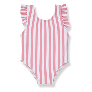 1+ in the family - Traje de baño a rayas Ponsa | Rosa empolvado