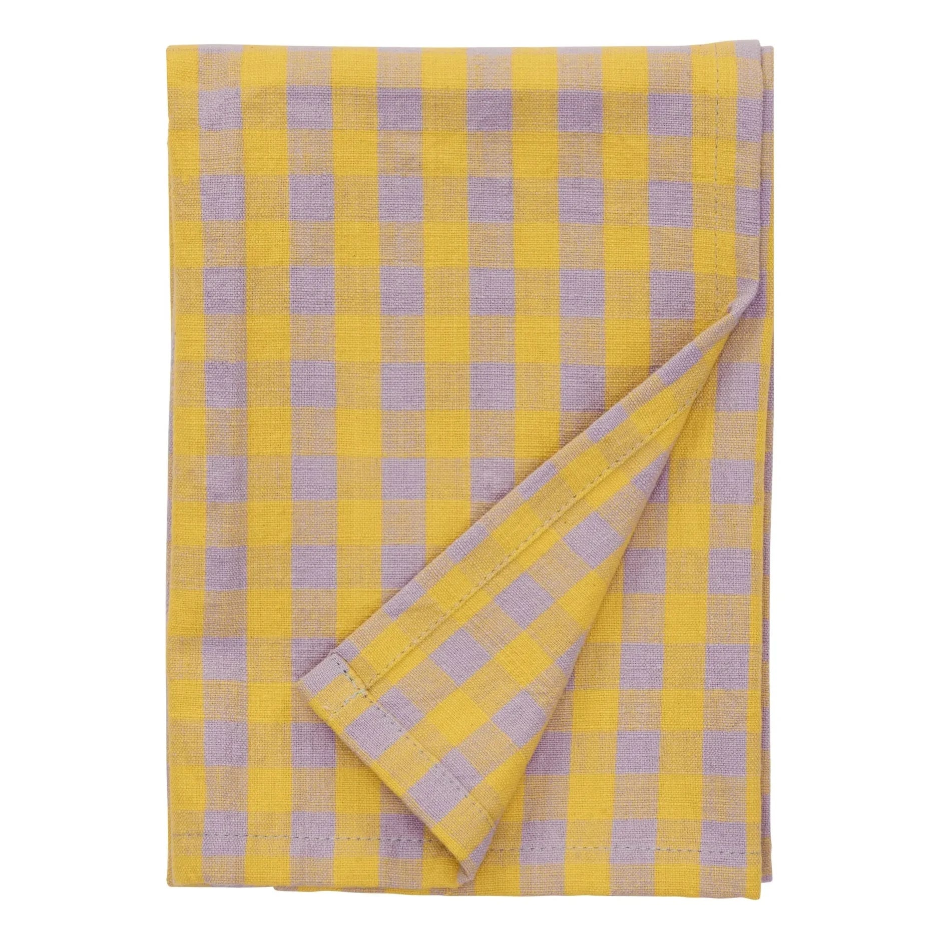Madam Stoltz - Paño de cocina a cuadros | Amarillo