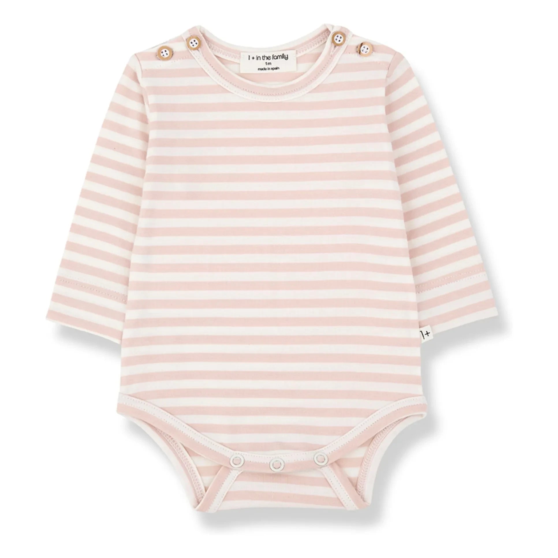 1+ in the family - Biel body a rayas | Beige rosa
