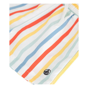 Petit Bateau - Bañador de bebé de rayas de fibras recicladas | Blanco