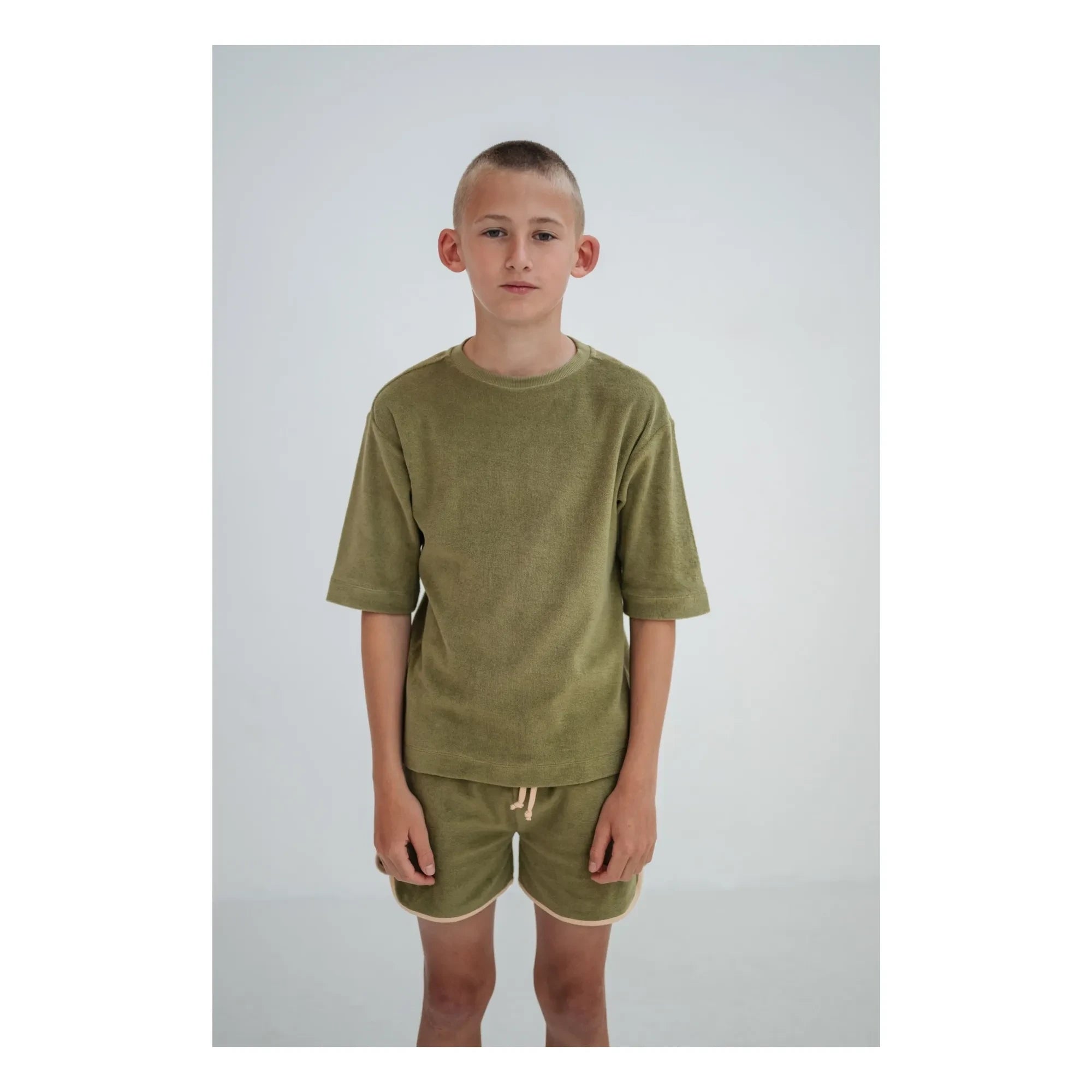 Repose AMS - Pantalón corto jogger de toalla de algodón orgánico | Caqui