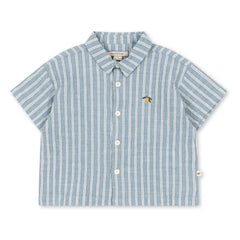 Konges Sløjd - Camisa a rayas de algodón orgánico Elliot | Azul