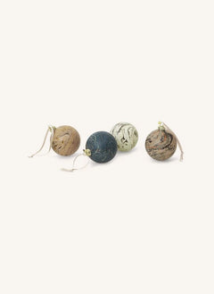 Ferm Living - Bola decorativa con efecto mármol - Set de 4