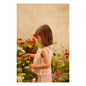 Louise Misha - Top de malla a rayas Larya | Rosa