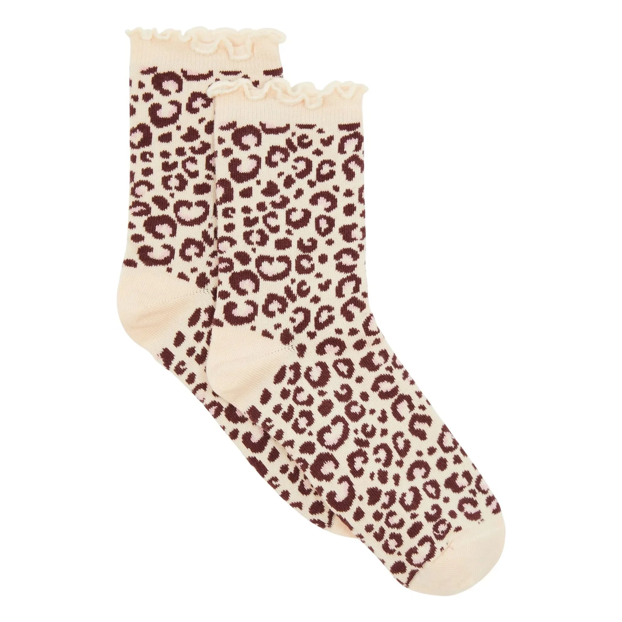 Hundred Pieces - CALCETINES LEOPARDO CLÁSICOS | Marrón claro