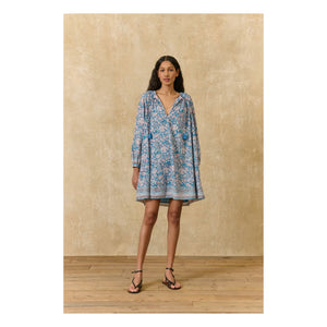 Louise Misha - Vestido de algodón orgánico Janice | Azul