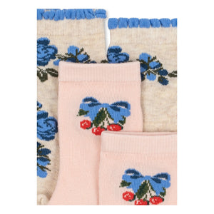 Konges Sløjd - Set de 2 Pares de Calcetines Estampados de Flores | Rosa