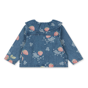Konges Sløjd - Chaqueta vaquera de algodón orgánico con cuello de fresa | Azul