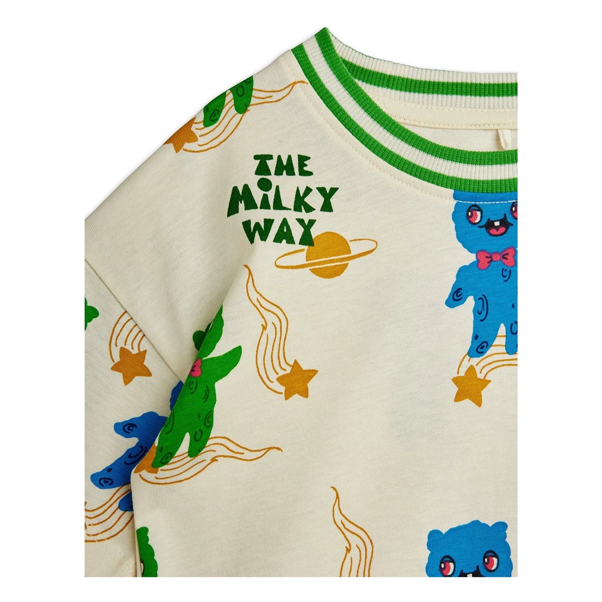 Mini Rodini - Camiseta de algodón orgánico Aliens | Crudo