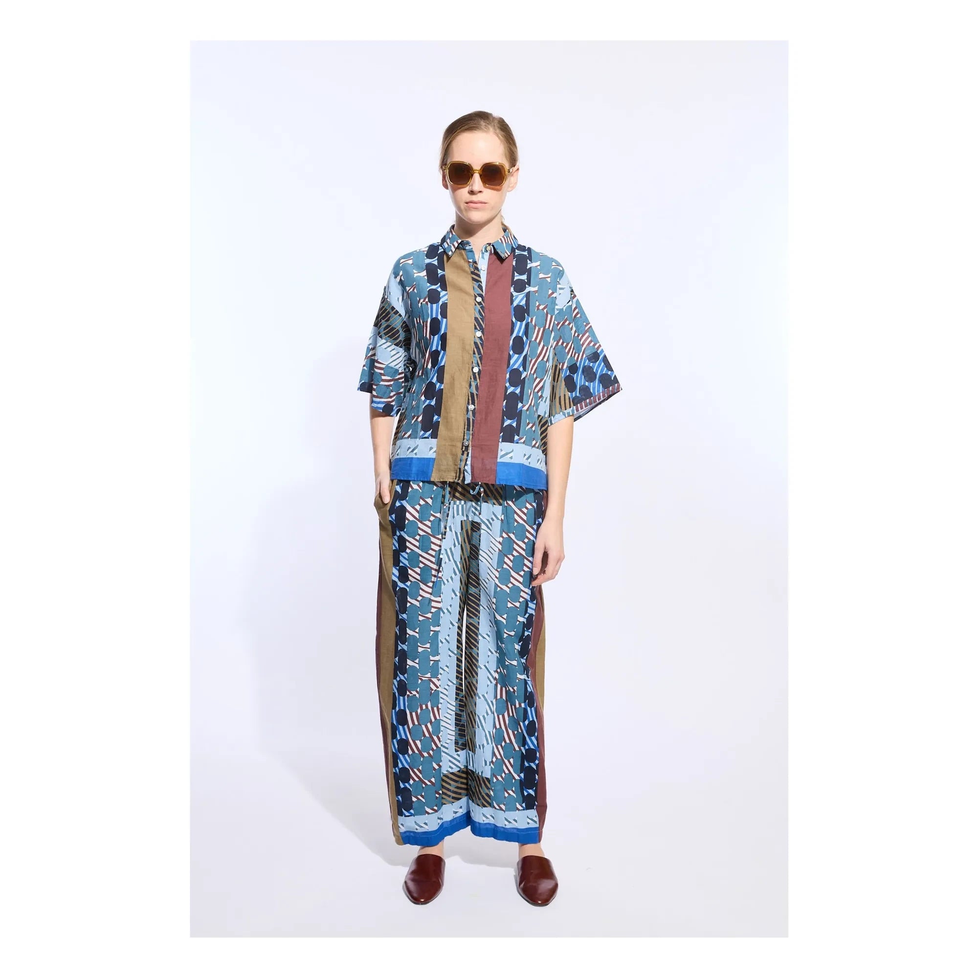 Mapoésie - Andrew Pollen Camisa de algodón | Azul