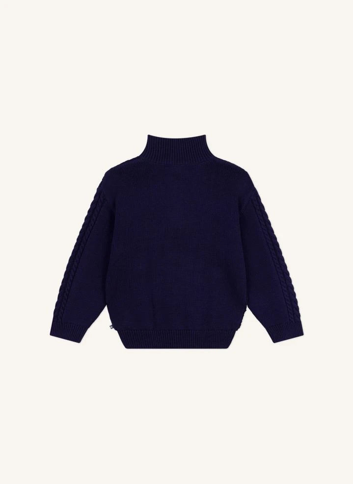 Petit Bateau - Jersey de punto trenzado de algodón orgánico | Azul marino