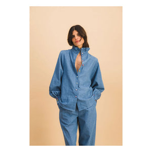 Elise Chalmin - Josette Camisa de algodón | Azul