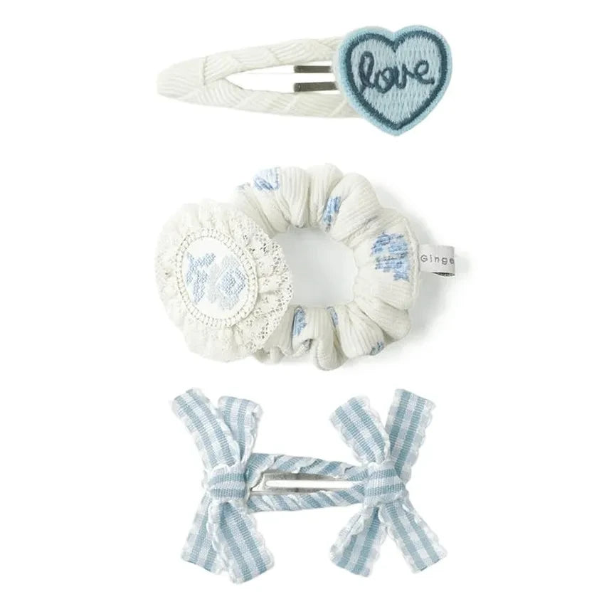 Gingersnaps - Set de 3 pasadores Celeste | Azul