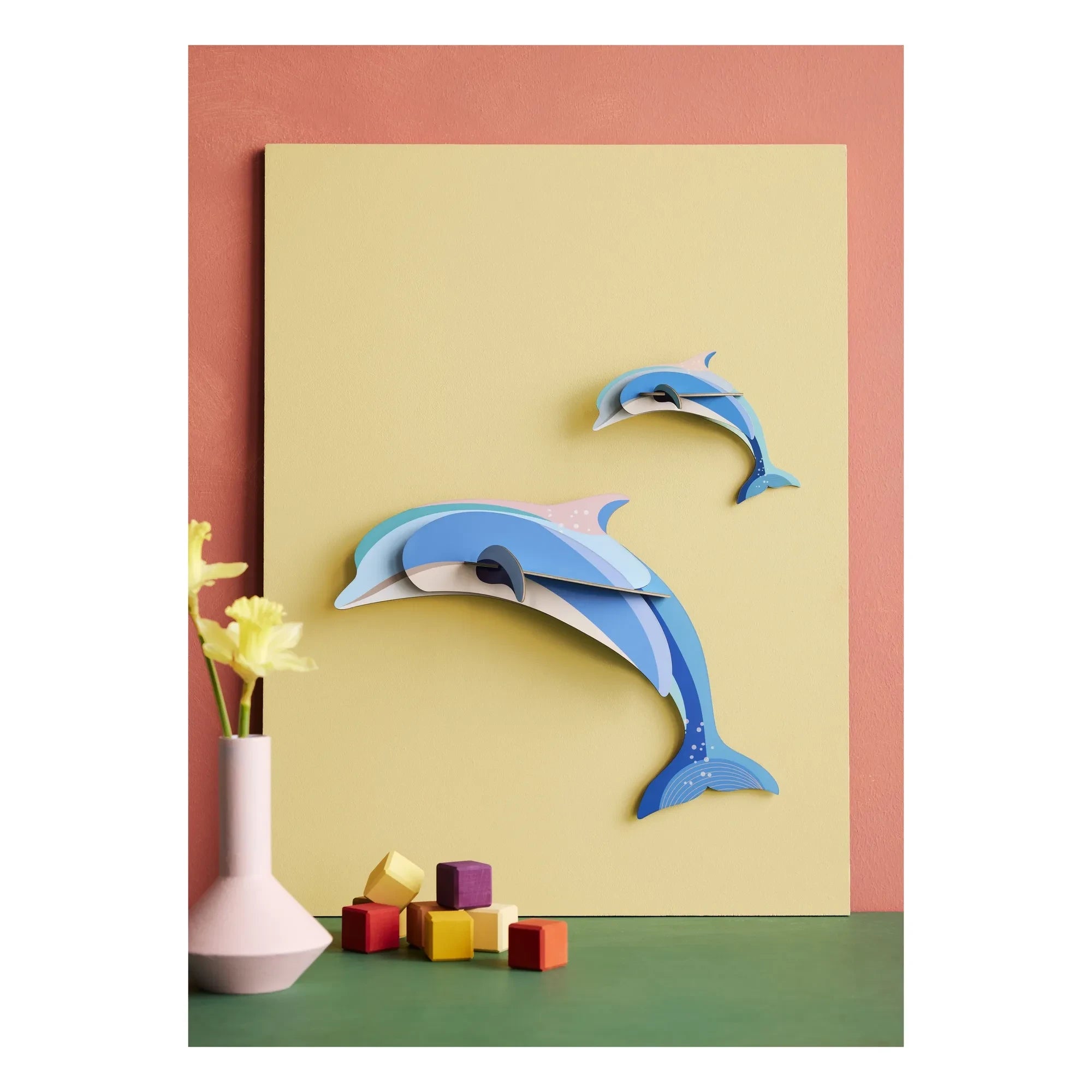 Studio Roof - Adornos de pared de delfines - Set de 2 | Azul claro