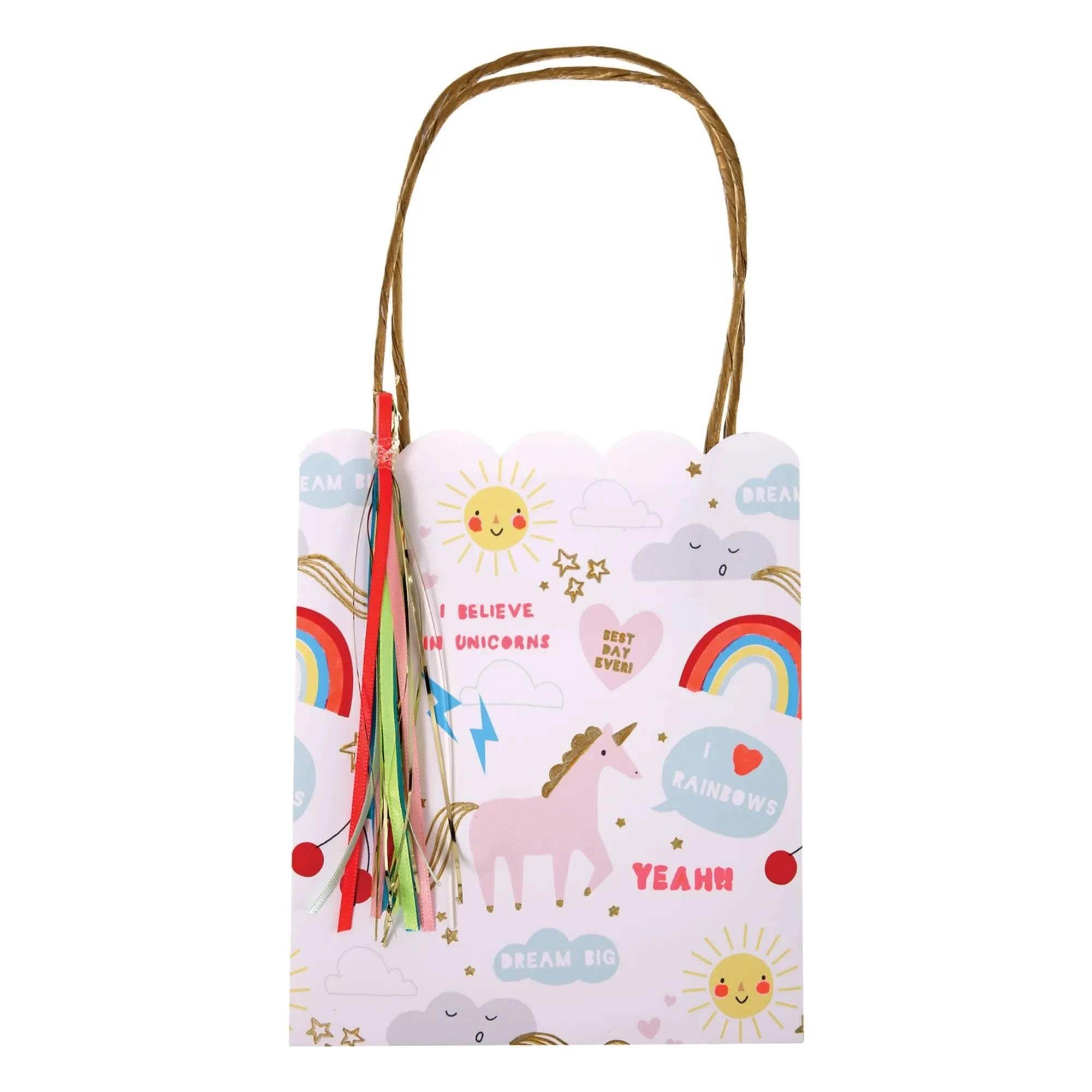 Meri Meri - Bolsas de regalo I Believe in Unicorn - Paquete de 8