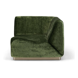 The Socialite Family - Módulo de esquina de terciopelo de alto brillo Rotondo | Verde oliva