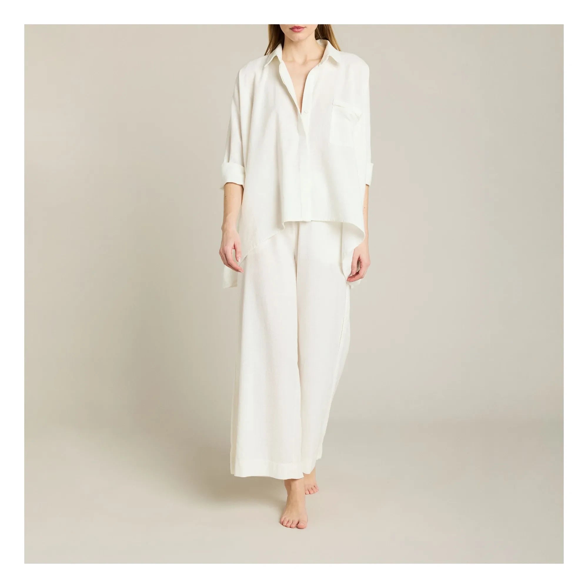 Maison Saint Julien - Camisa de lino y algodón Mallorca | Crudo
