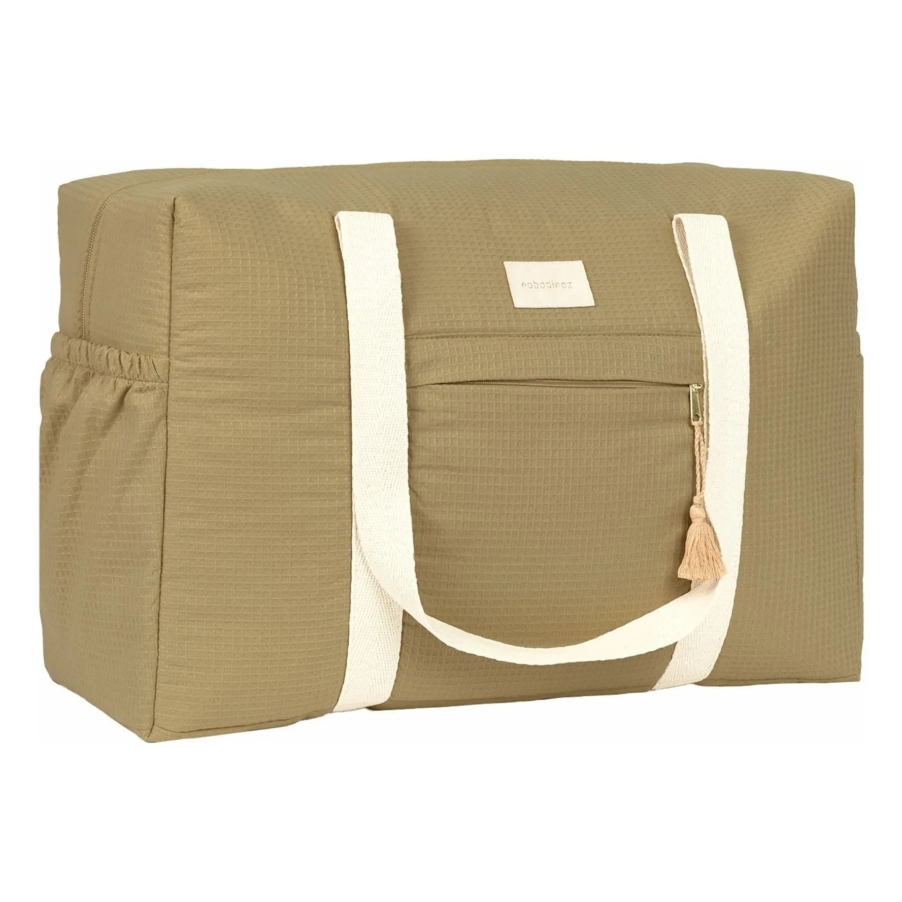 Nobodinoz - Bolso maternal impermeable de algodón orgánico Opéra | Olivo