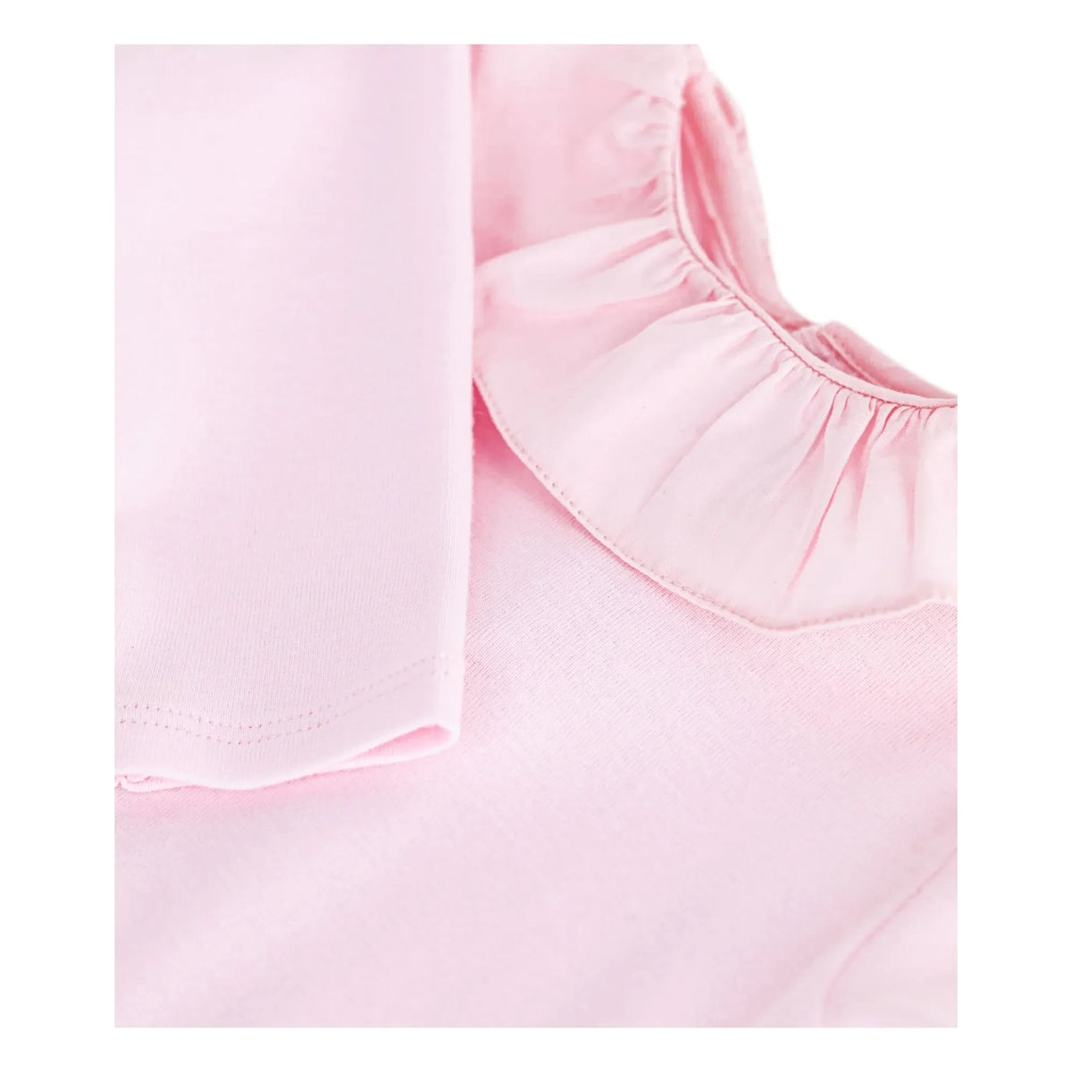 Petit Bateau - Body de cuello liso de algodón orgánico | Rosa pálido