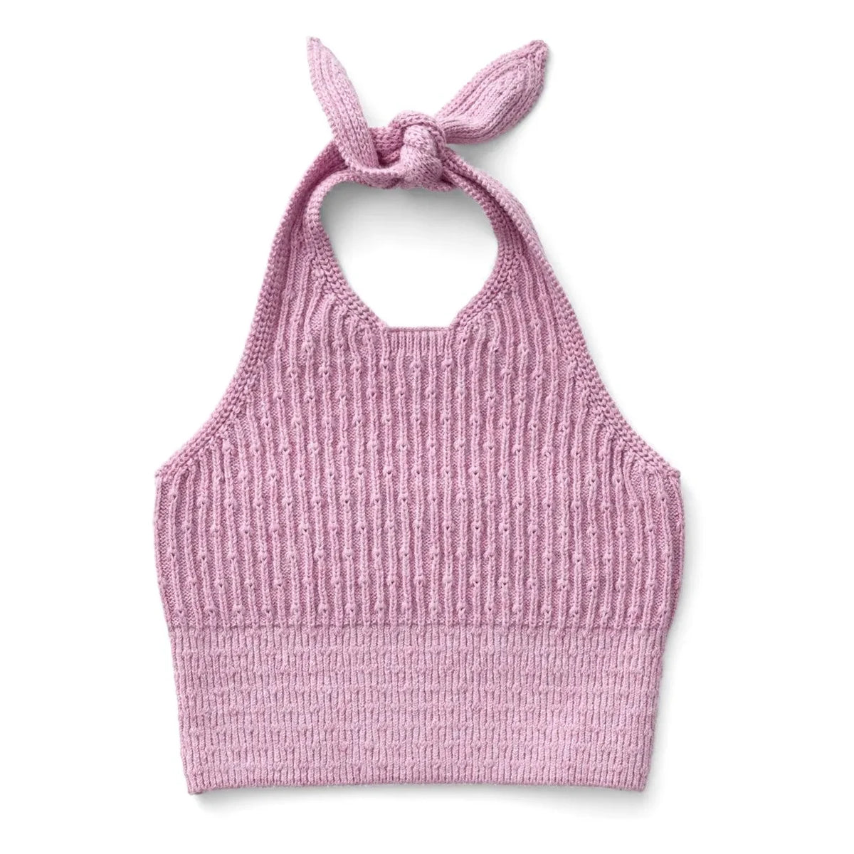 Soor Ploom - Top de Algodón Orgánico Acanalado Ava | Rosa