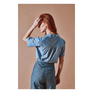 Emile et Ida - Blusa de cambray de algodón azul