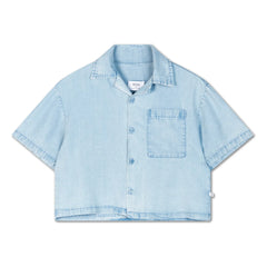 Repose AMS - Camisa corta de Tencel | Vaquero claro