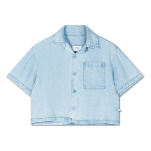 Repose AMS - Camisa corta de Tencel | Vaquero claro