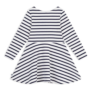 Petit Bateau - Çizgili Klok Elbise | Beyaz