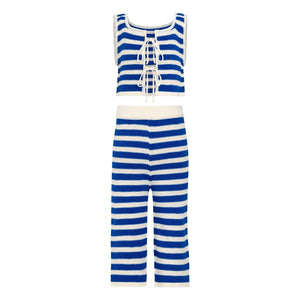 Pepita & Me - Conjunto de Blusa Rayada y Pantalón Johnny Maille | Azul