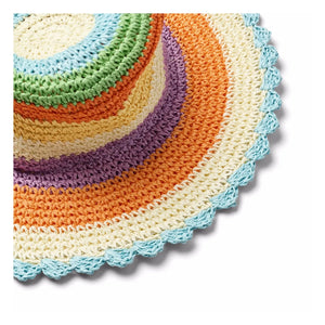 Molo - Sombrero de paja de papel a rayas con ondas grandes | Naranja