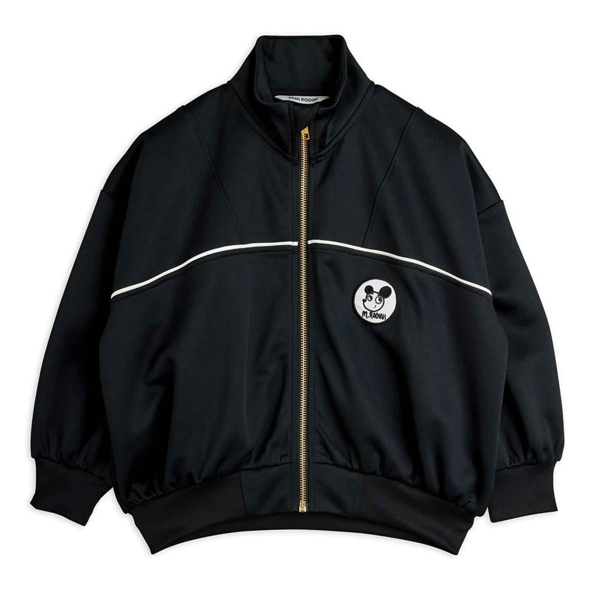 Mini Rodini - Chaqueta de chándal con parche de fibra reciclada | Negro