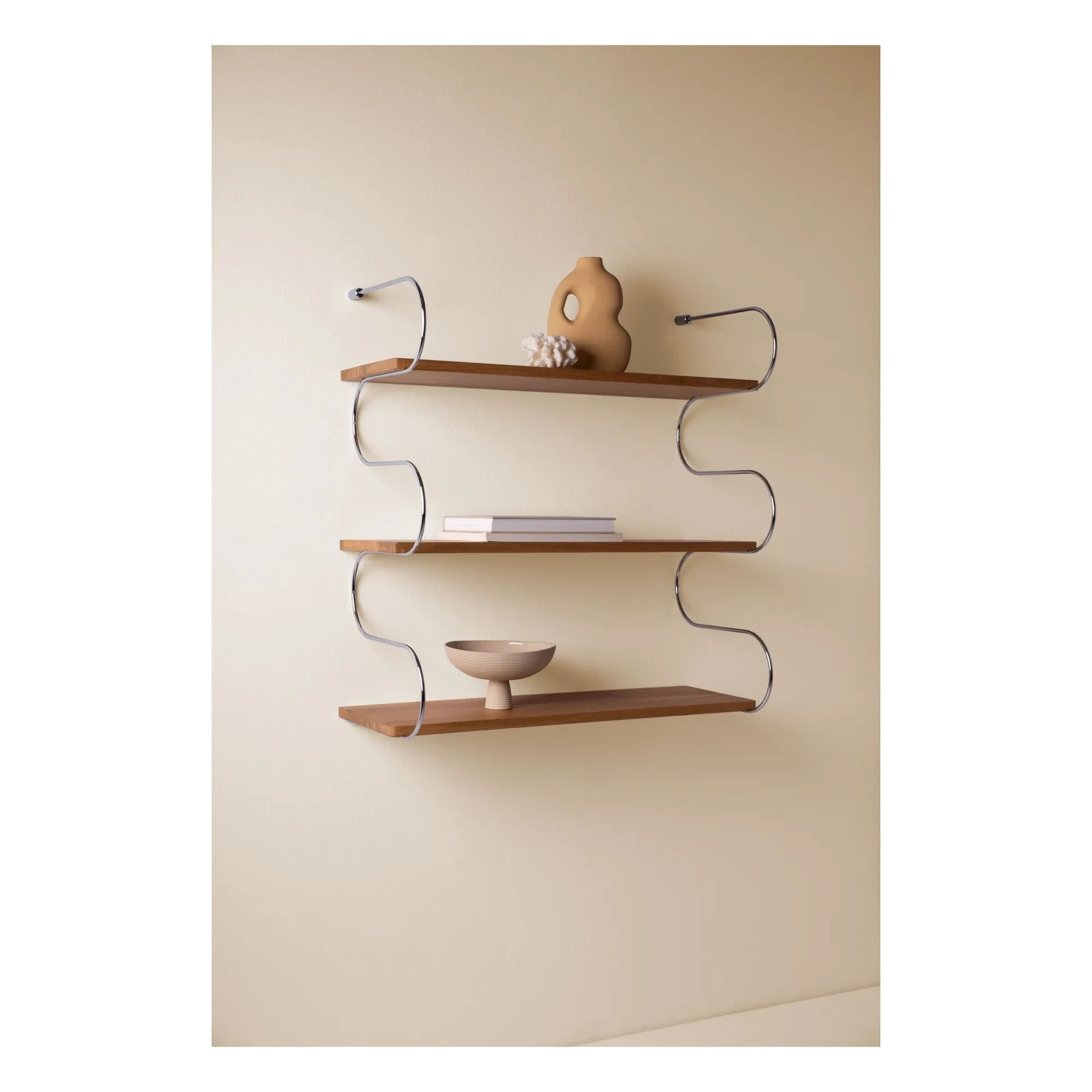 Schneid Studio - Estante de roble Onda | Cromo