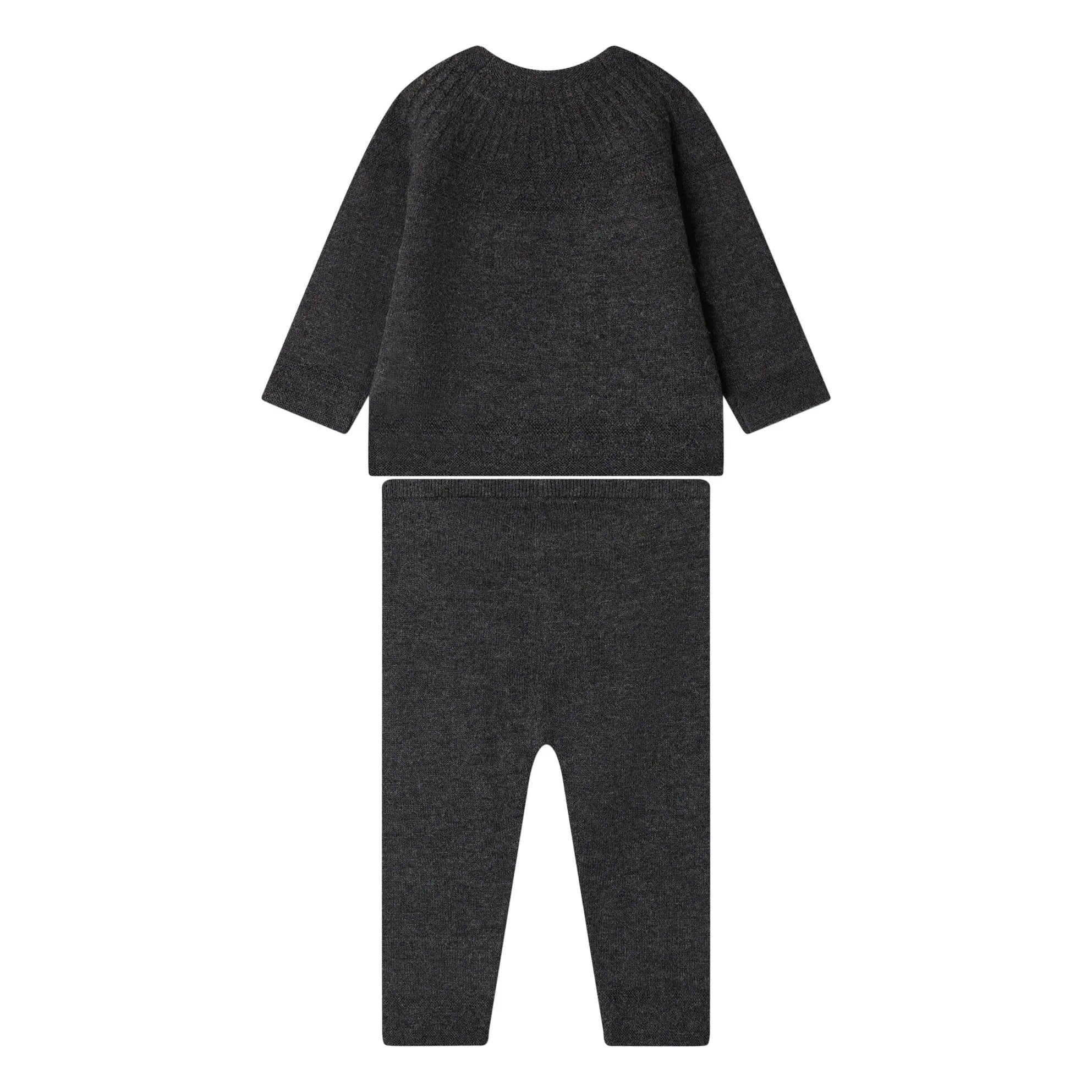 Bonpoint - Conjunto de Blusa Jina Laine y Leggings | Gris carbón