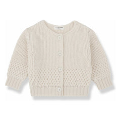1+ in the family - Cárdigan de Lana Merino Malene Mini | Crudo