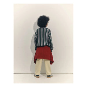 Main Story - Organik Pamuklu Çizgili Logo Sweatshirt | Gri