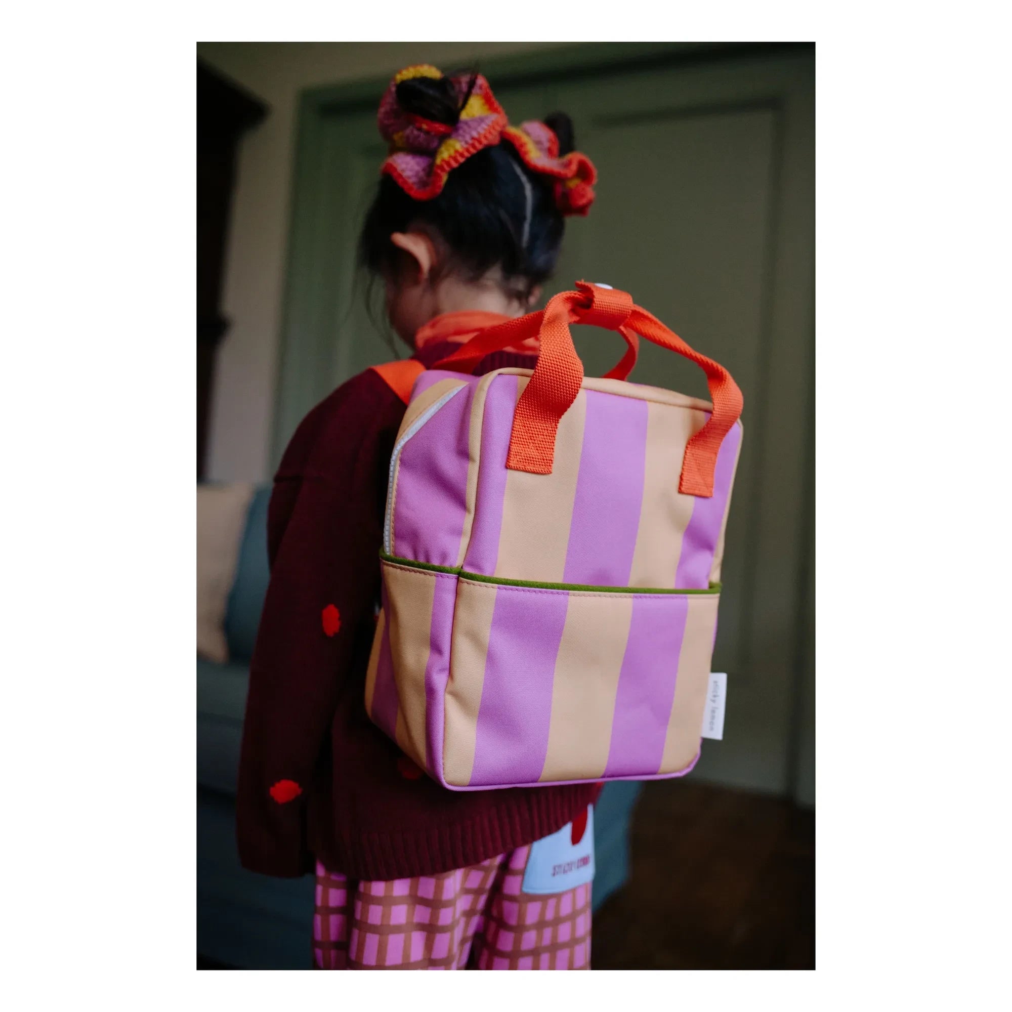 Sticky Lemon - Mochila a Rayas Pequeña | Rosa empolvado