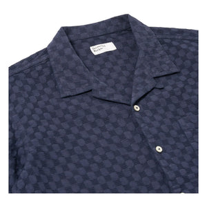 Universal Works - Camisa Road Dot Waffle | Azul marino