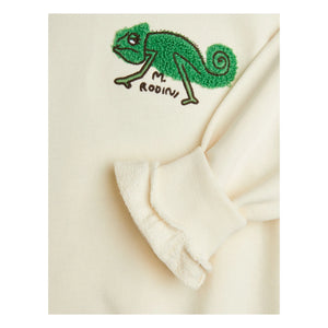 Mini Rodini - Sudadera de algodón orgánico con lagarto | Crudo
