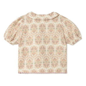 Coco au Lait - Blusa floral de algodón orgánico | Crudo