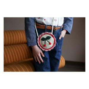 Kalinka - Kiraz Yün Kroşe Çanta | Krem