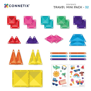 Connetix - Travel Mini Pack - 32 Parça | Rainbow
