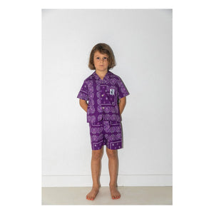 Club Trésor - Conjunto de camisa y pantalón corto de popelina Cassis | Morado