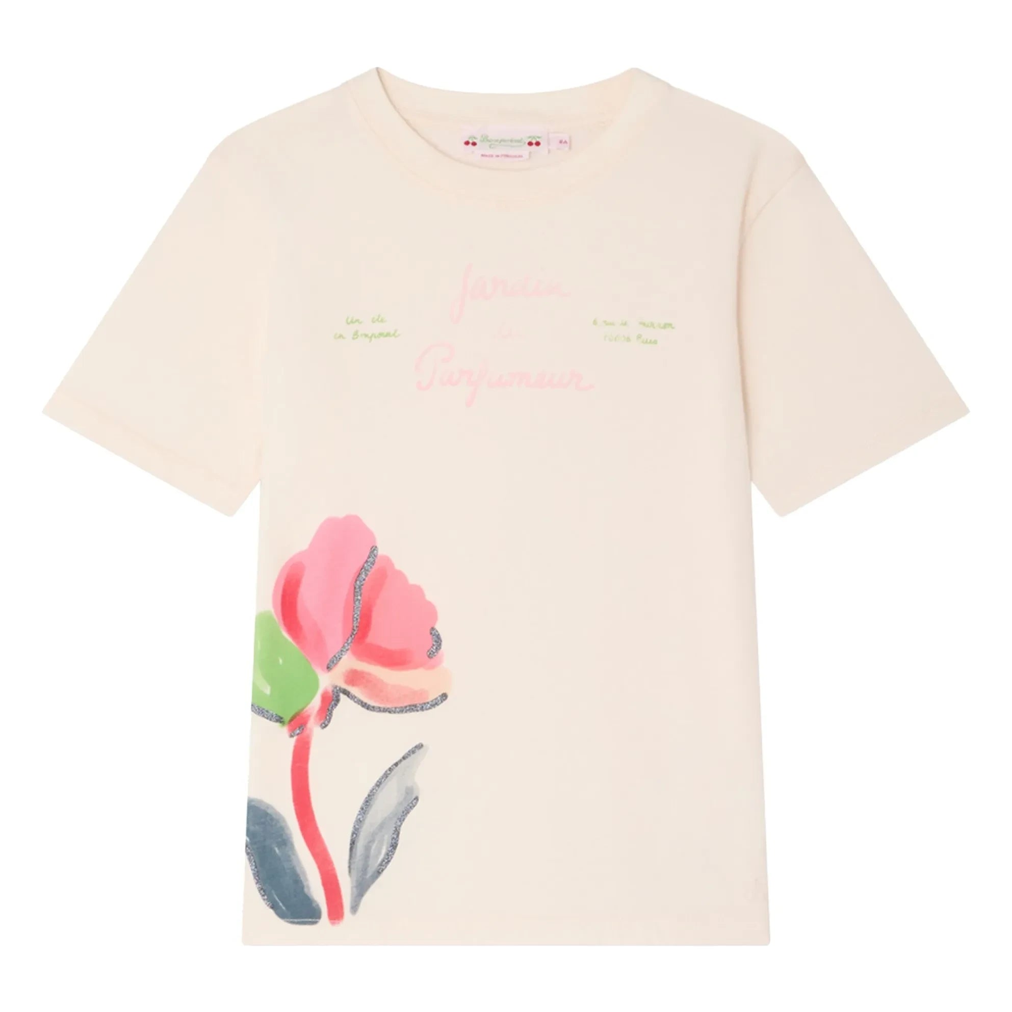 Bonpoint - Camiseta de algodón orgánico Thida Fleur | Rosa claro