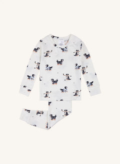 Petit Lem - Pijama de bebé con estampado de perro, de modal y algodón orgánico | Ecru