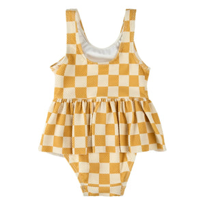 Petit Lem - Traje de baño de una pieza con textura de fibra reciclada | Amarillo