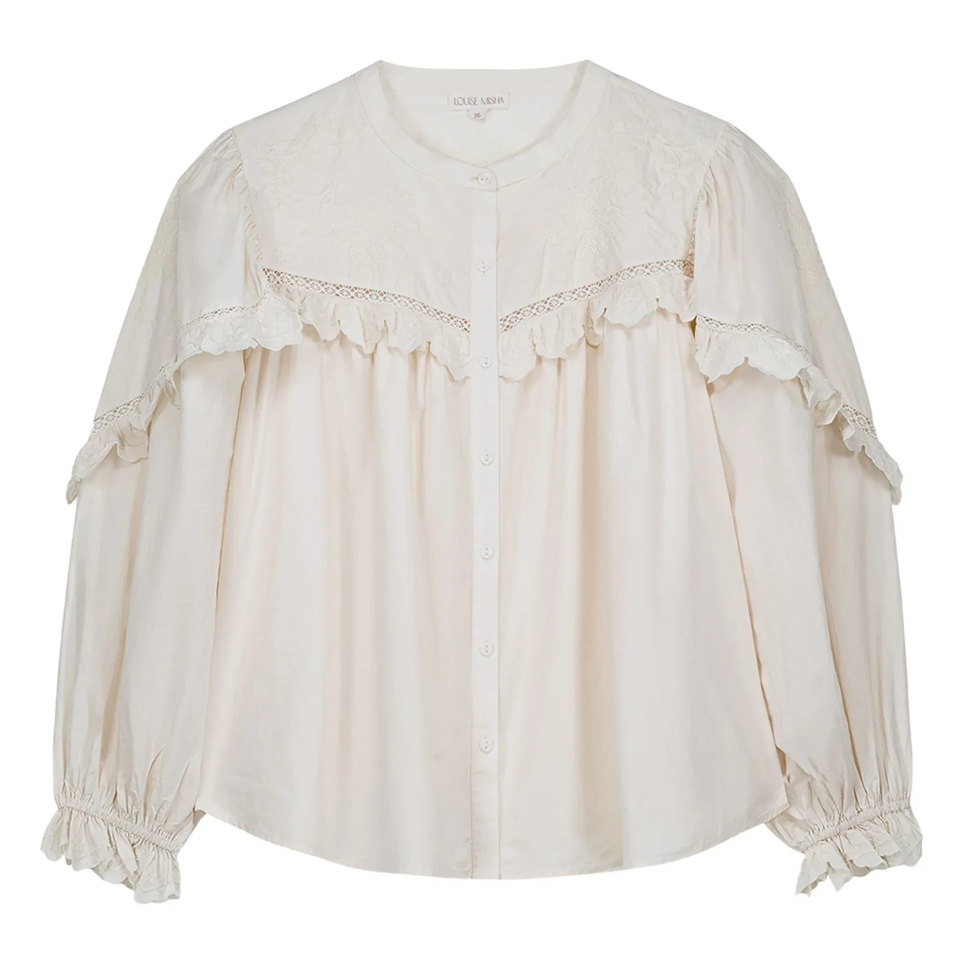 Louise Misha - Blusa Noelianne Popelín de Algodón Orgánico - Colección Mujer | Crema