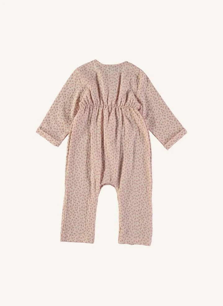 Risu Risu - Cosi Conjunto de pijama de muselina de algodón orgánico con estampado de flores | Rosa