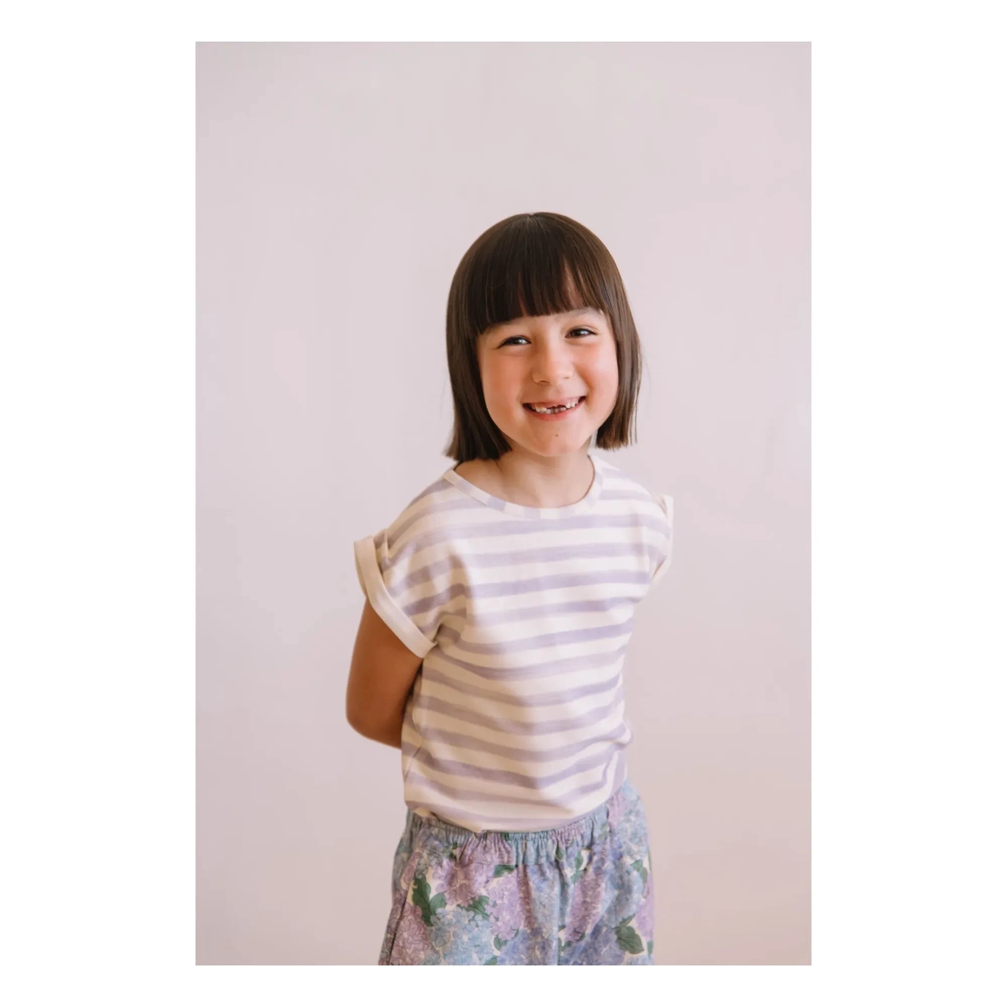 Studio Bohème - Camiseta de Algodón Orgánico a Rayas Bama | Lavanda