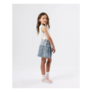 Goldie + Ace - Falda Vaquera Peplum | Azul