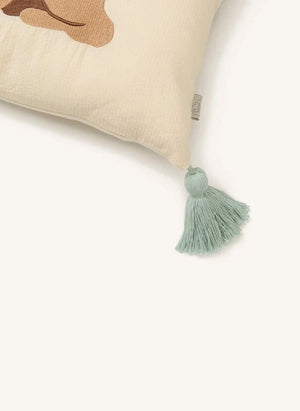 Cam Cam - Almohada Bordada Woodland | Ecru